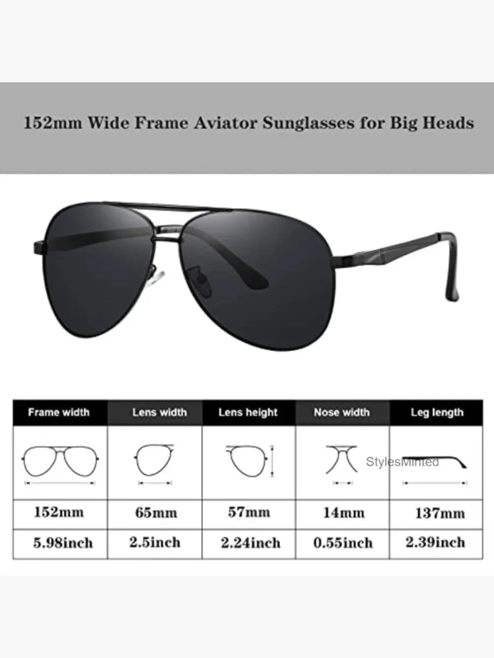 Extra Large Polarized Aviator Sunglasses for Big Heads Men Pilot Glasses